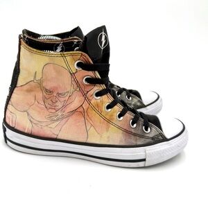 Converse‎ Black and Orange Graphic High-Top Sneakers
